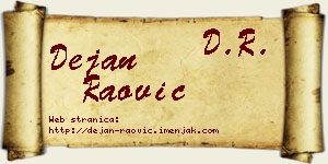 Dejan Raović vizit kartica